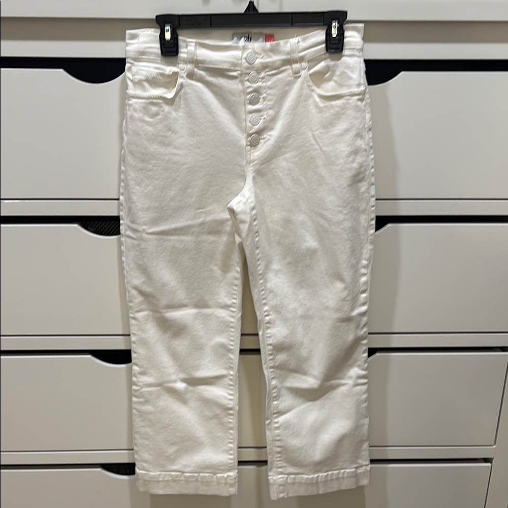 CAbi Palm Beach White Cropped Jeans